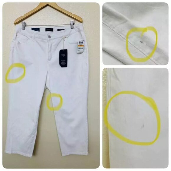 Charter Club Plus Bristol Natural Waist Slimming Fit Cropped Jeans 16W White - Picture 10 of 10